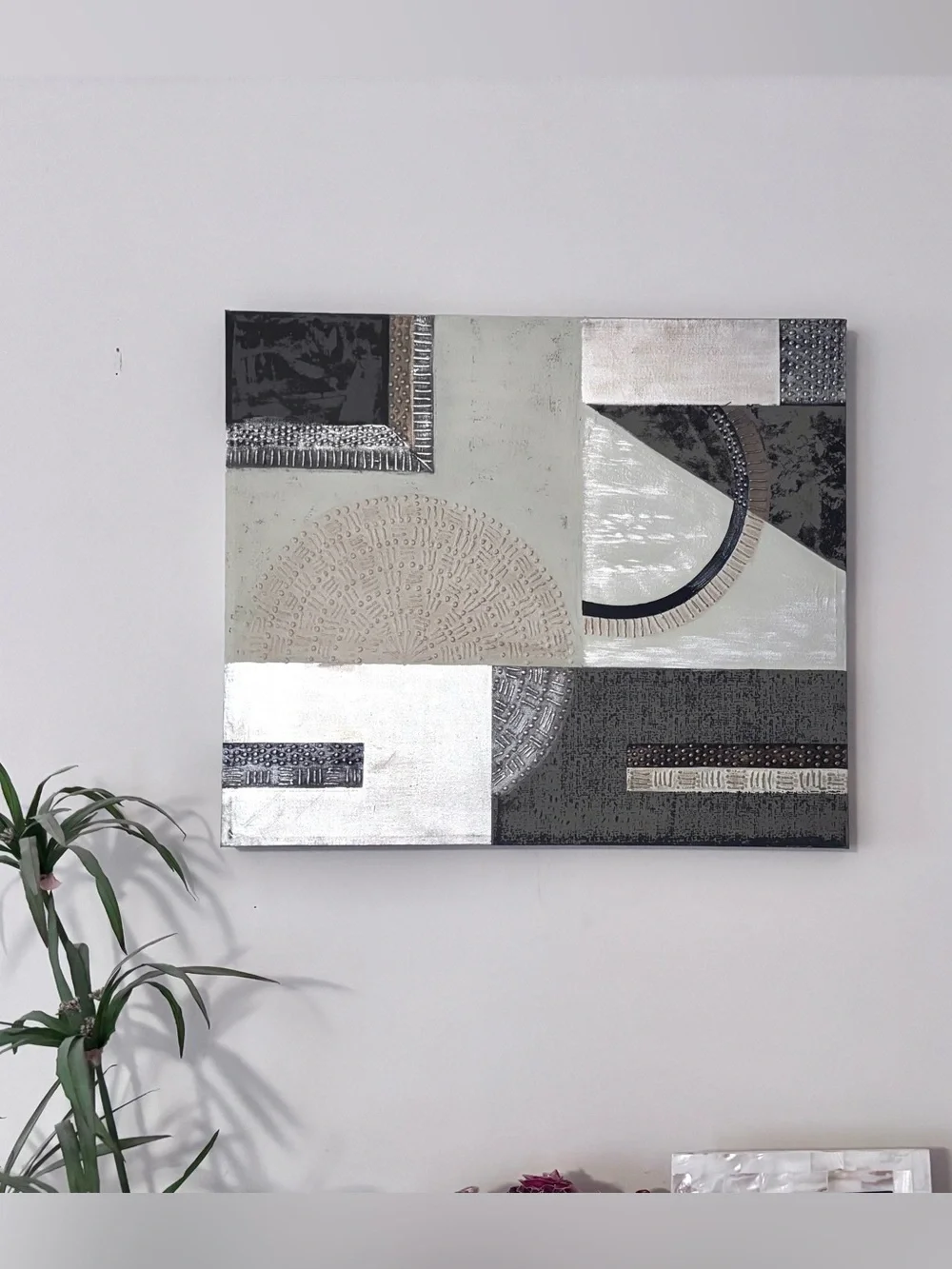 Wall Art Neutral Bold Canvas Paintings Geometric Abstract Floral Cat Lightweight